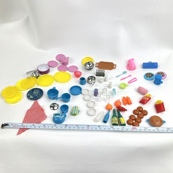 Fashion Doll Accessories Some Barbie VTG Plastic Food Kitchen Cookware 50+ Piece - Picture 1 of 9